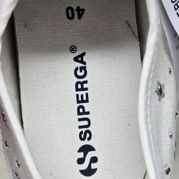 SUPERGA Star Studs White Sneakers with Star Pattern and Colorful Laces NWT EU 40 - Picture 12 of 12